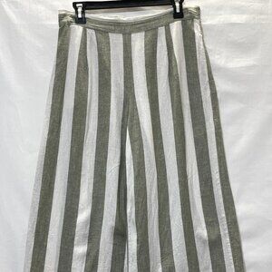 [Brand New] BeachLunchLounge Linen Blend Striped Cropped Pants US Women's Size L